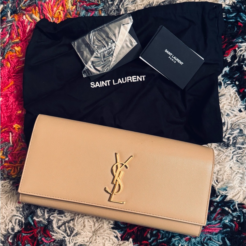 Saint Laurent Cassandre Matelassé Flap Clutch
